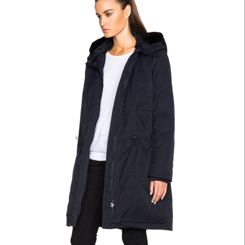 Acne Studios Navy Blue New Powder Down Parka 34 - Picture 1 of 8